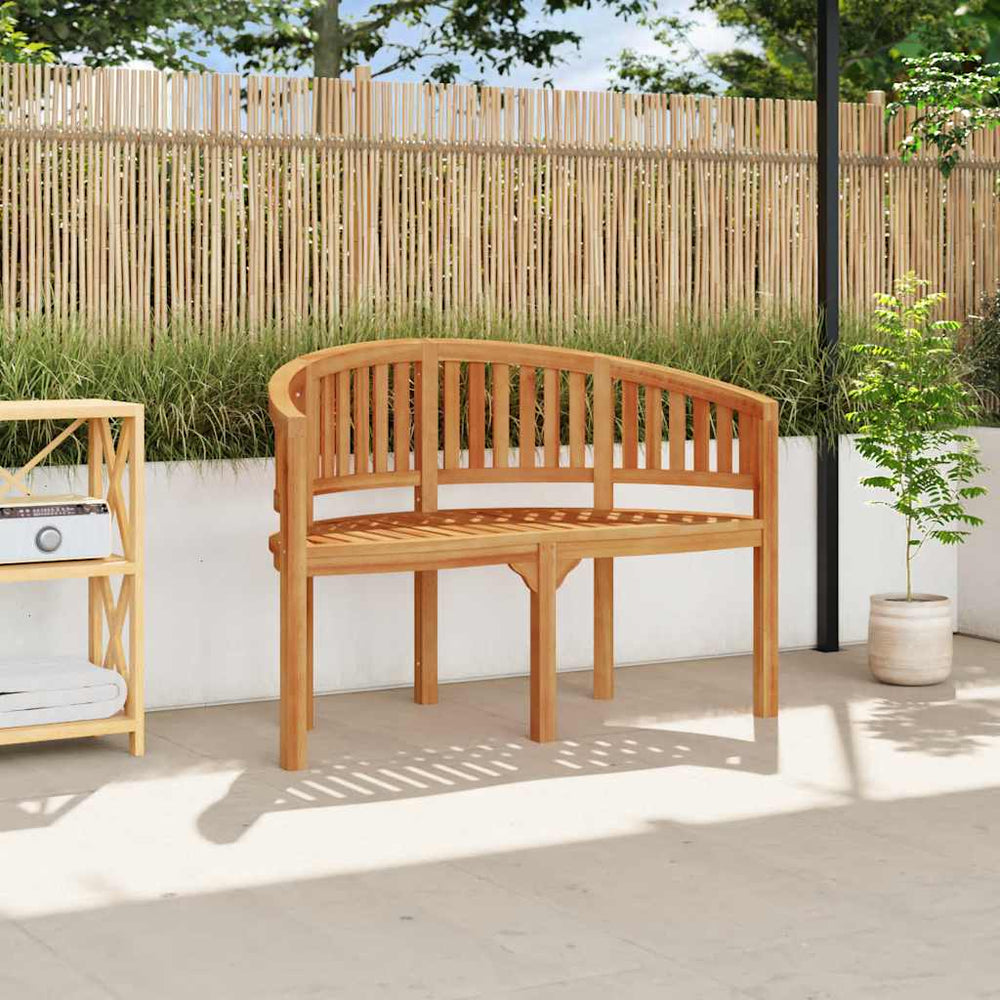 Banana-shaped bench, 120cm, solid teak wood