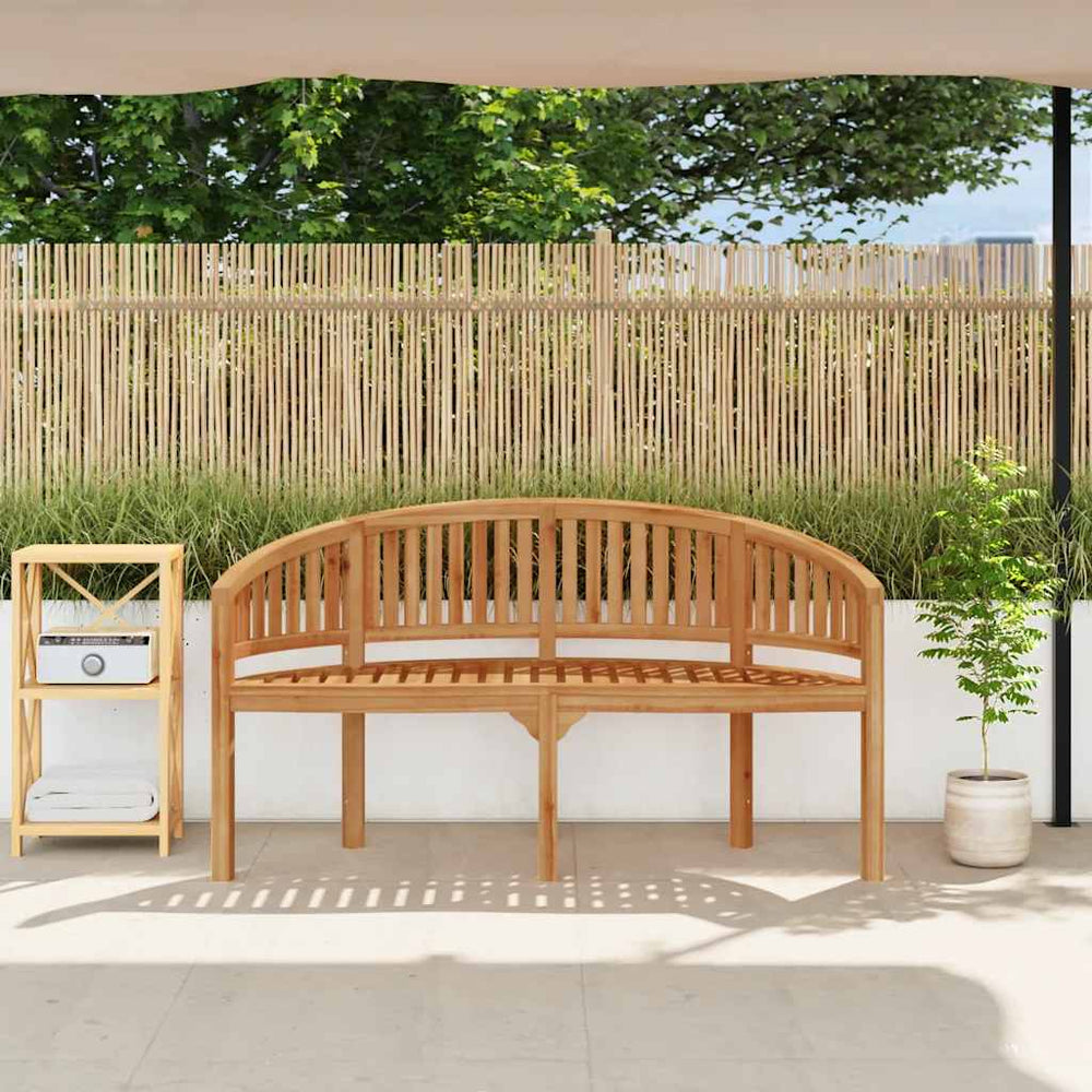 Banana-shaped bench, 151cm, solid teak wood