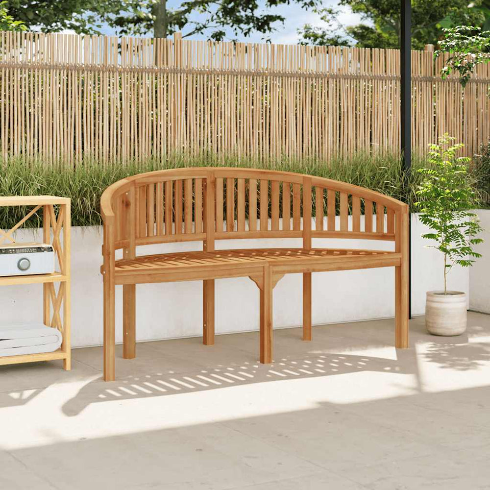 Banana-shaped bench, 151cm, solid teak wood