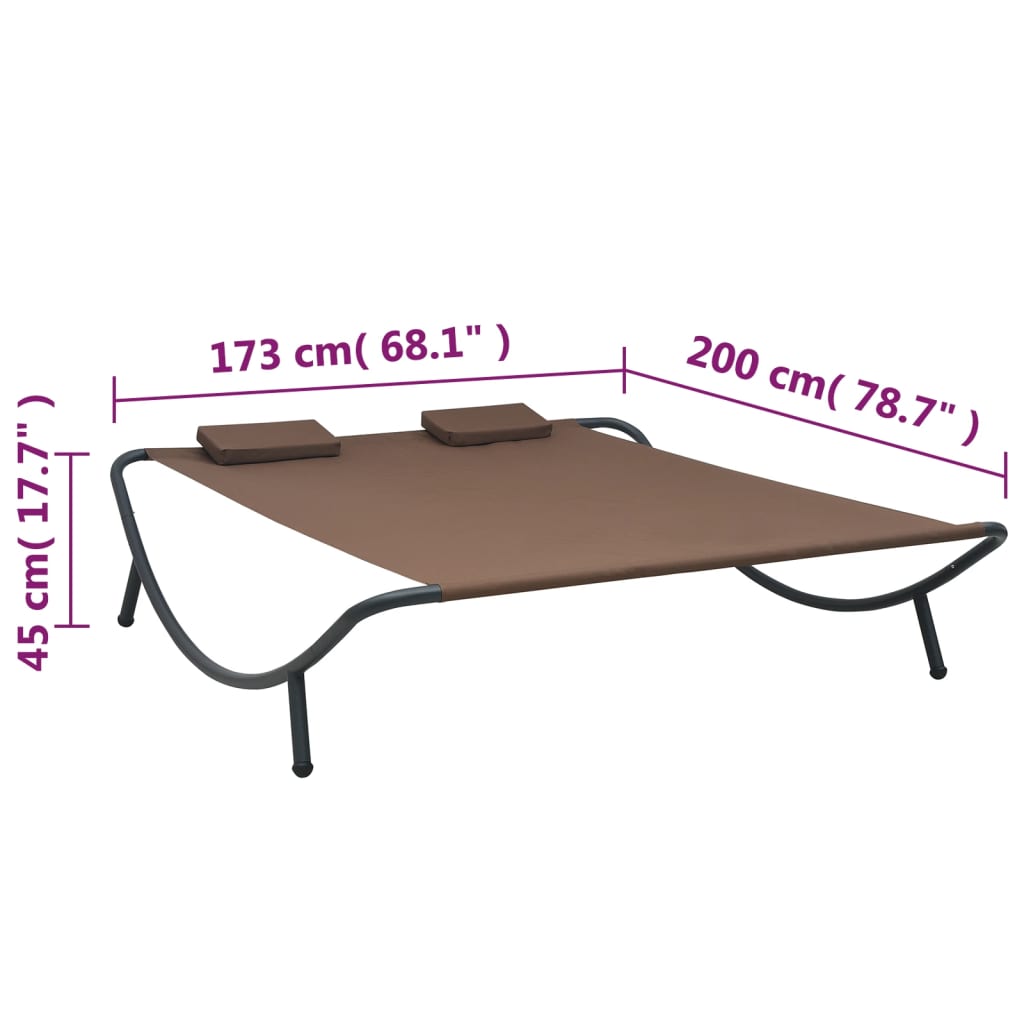 Outdoor lounge chair, brown, fabric