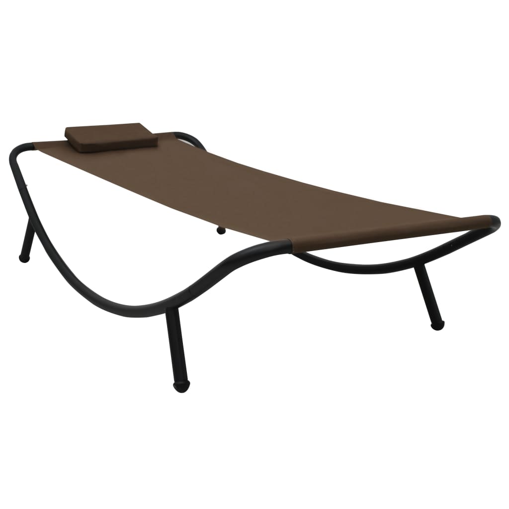 Garden lounger, brown, 200x90cm, steel