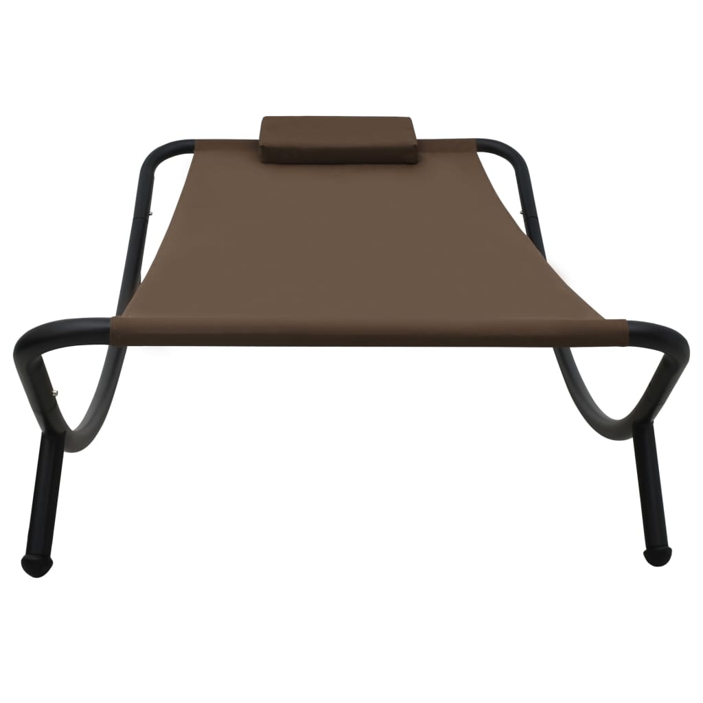 Garden lounger, brown, 200x90cm, steel