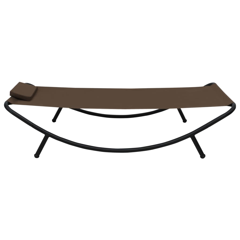 Garden lounger, brown, 200x90cm, steel