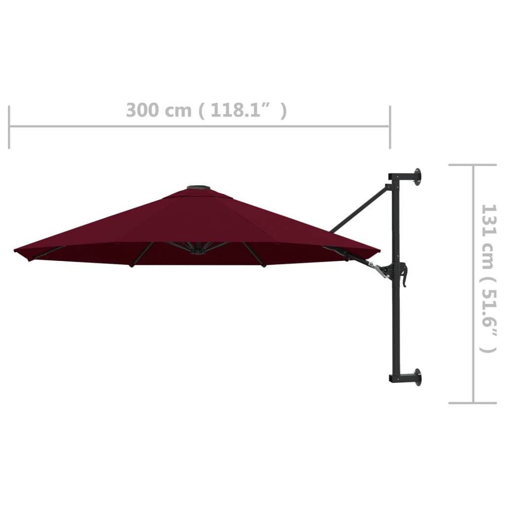 Sodo skėtis BODHI, raudona, 300cm