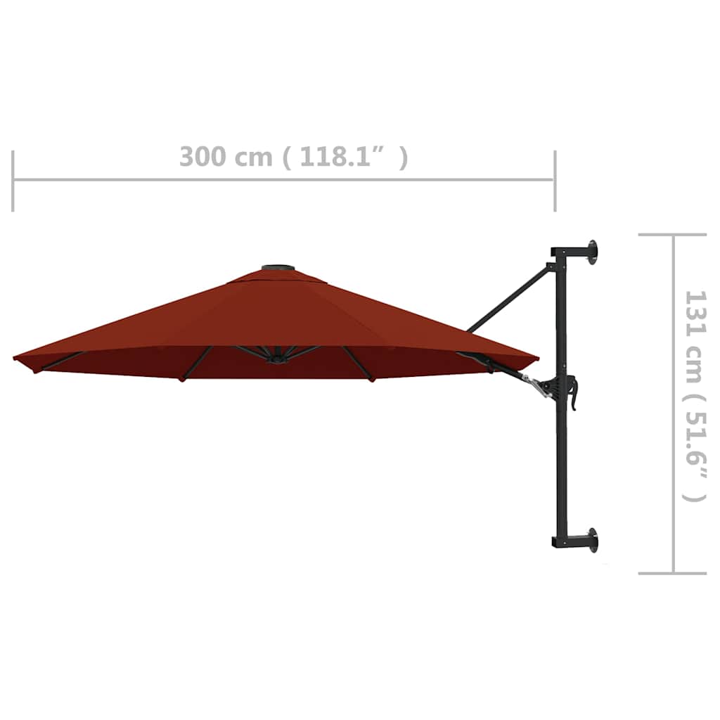 Sodo skėtis BENTLEY, terakotinė, 300x131cm