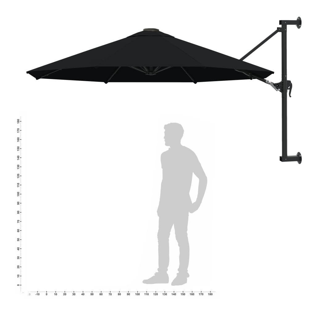 Sodo skėtis BENTLEY, juoda, 300x131cm