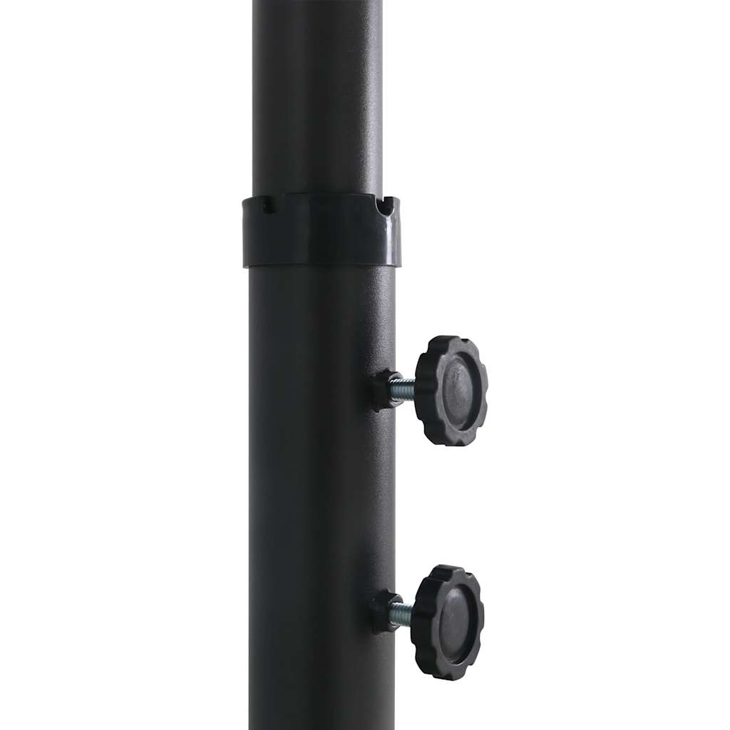 Lauko skėtis nuo saulės su aliuminio stulpu, juodas, 460x270cm