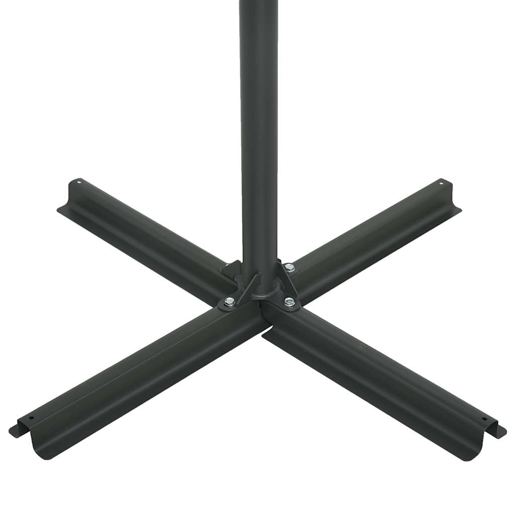 Lauko skėtis nuo saulės su aliuminio stulpu, juodas, 460x270cm