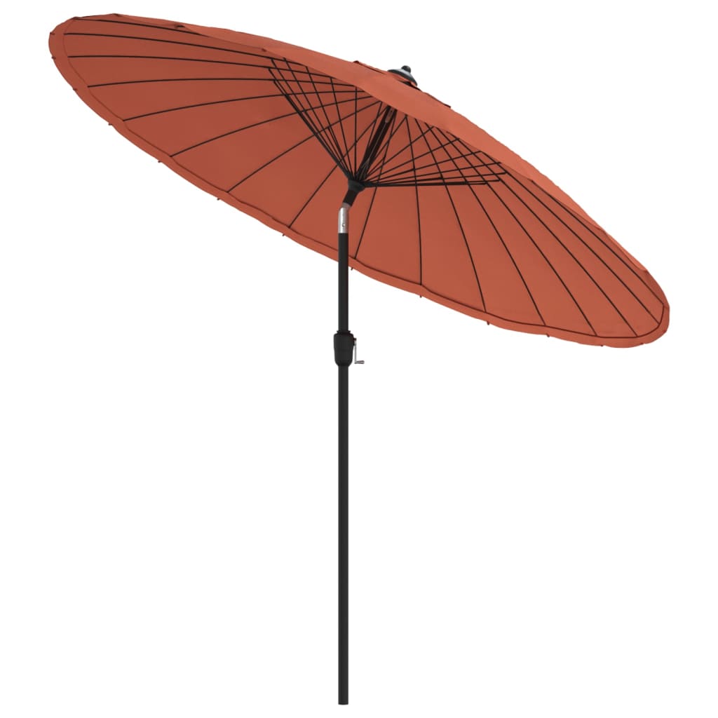 Outdoor Parasol with Aluminum Pole, Terracotta, 270cm