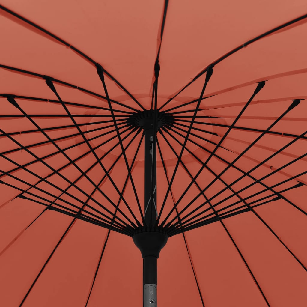 Outdoor Parasol with Aluminum Pole, Terracotta, 270cm