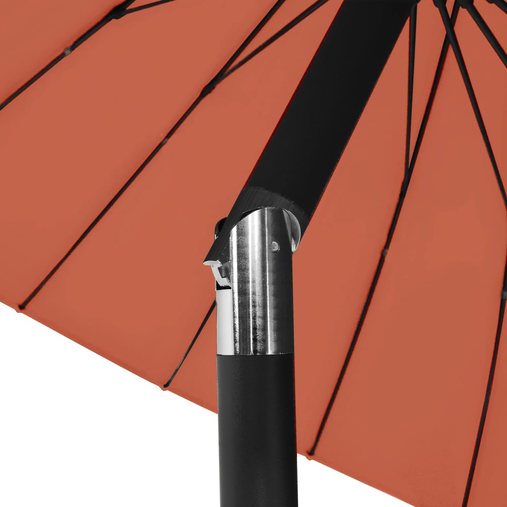 Outdoor Parasol with Aluminum Pole, Terracotta, 270cm