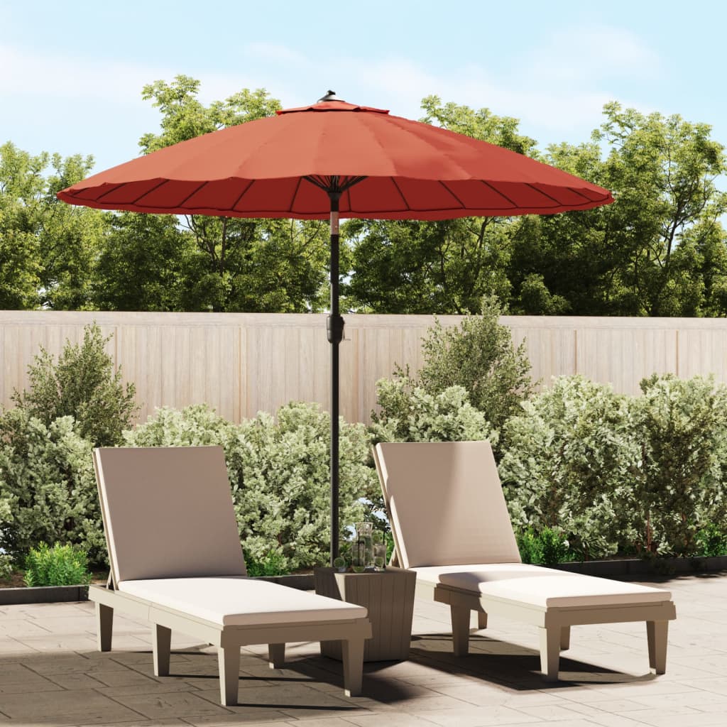 Outdoor Parasol with Aluminum Pole, Terracotta, 270cm