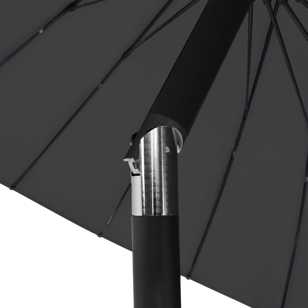 Lauko skėtis nuo saulės su aliuminio stulpu, juodas, 270cm