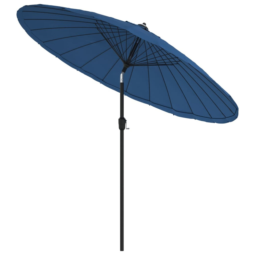 Outdoor parasol with aluminium pole, blue, 270cm