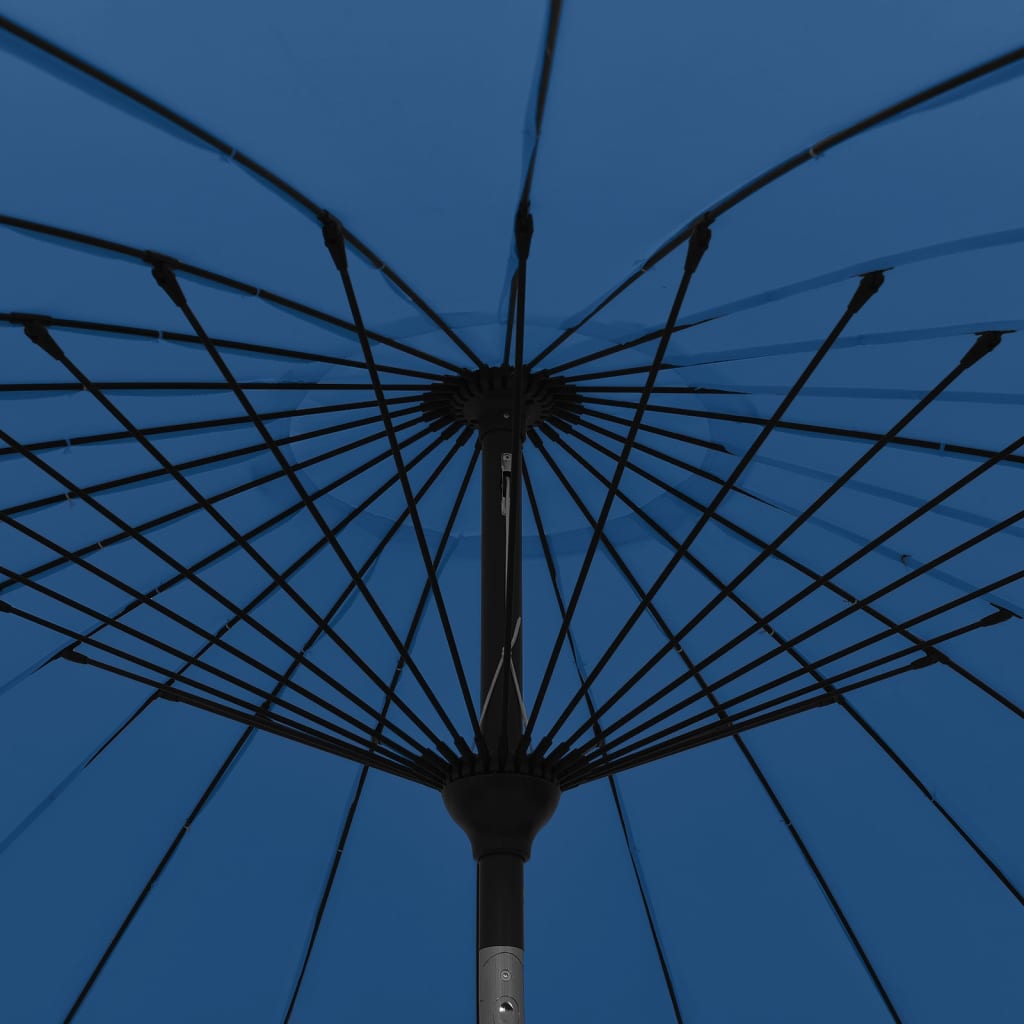 Lauko skėtis nuo saulės su aliuminio stulpu, mėlynas, 270cm
