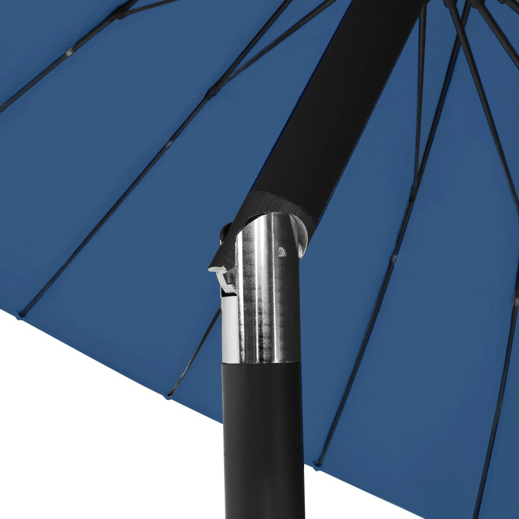 Lauko skėtis nuo saulės su aliuminio stulpu, mėlynas, 270cm