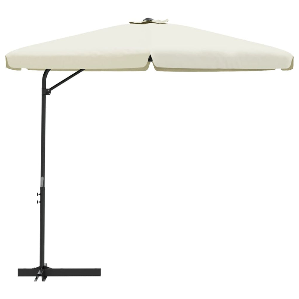 Outdoor parasol with steel pole, sand, 300cm
