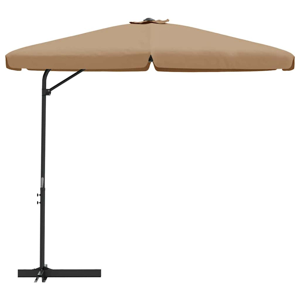 Garden parasol with steel pole, taupe, 300cm