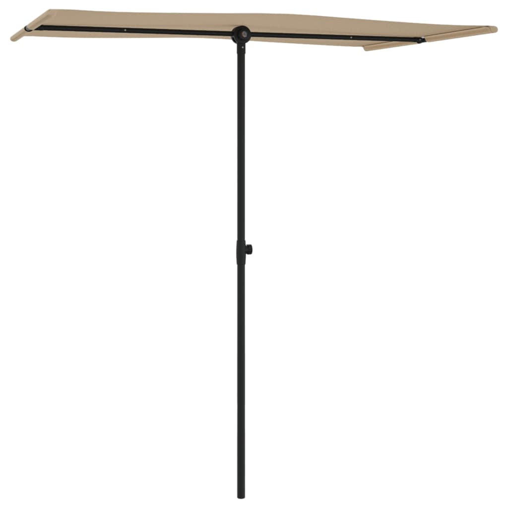 Sodo skėtis nuo saulės su aliuminio stulpu, taupe, 180x110cm