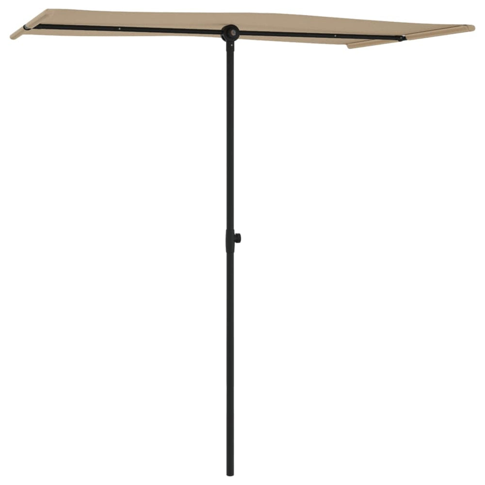 Sodo skėtis nuo saulės su aliuminio stulpu, taupe, 180x110cm