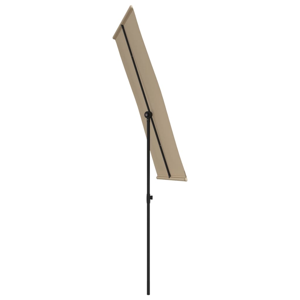Sodo skėtis nuo saulės su aliuminio stulpu, taupe, 180x110cm