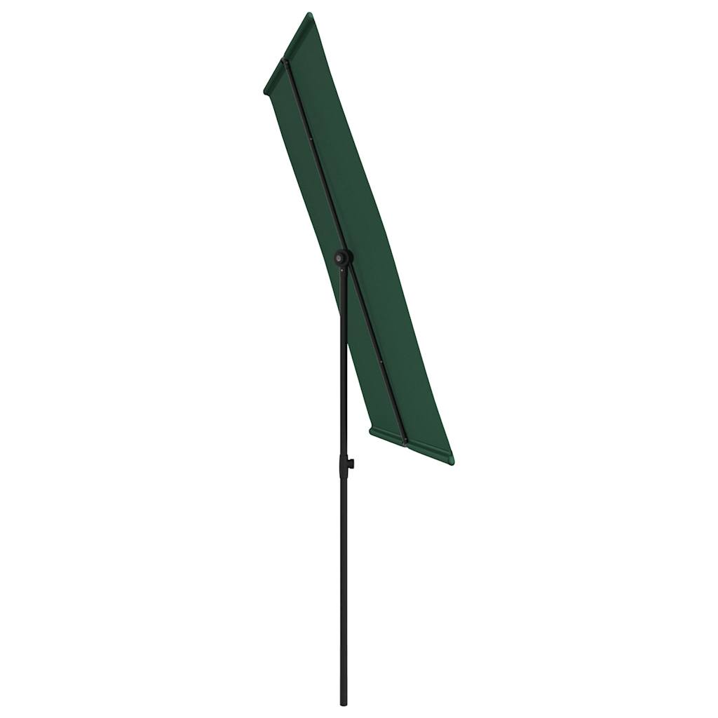 Sodo skėtis nuo saulės su aliuminio stulpu, žalias, 2x1,5m