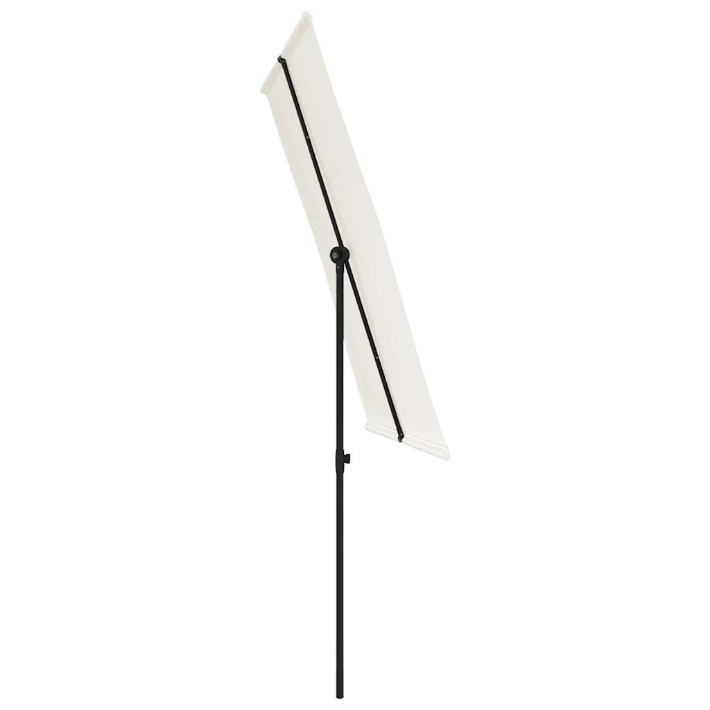 Sodo skėtis nuo saulės su aliuminio stulpu, smėlio, 2x1,5m