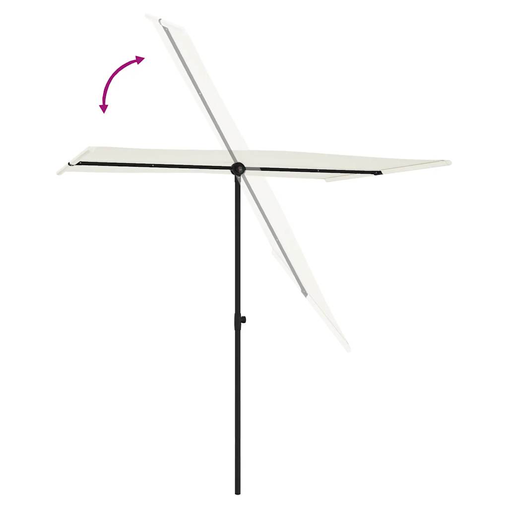 Sodo skėtis nuo saulės su aliuminio stulpu, smėlio, 2x1,5m