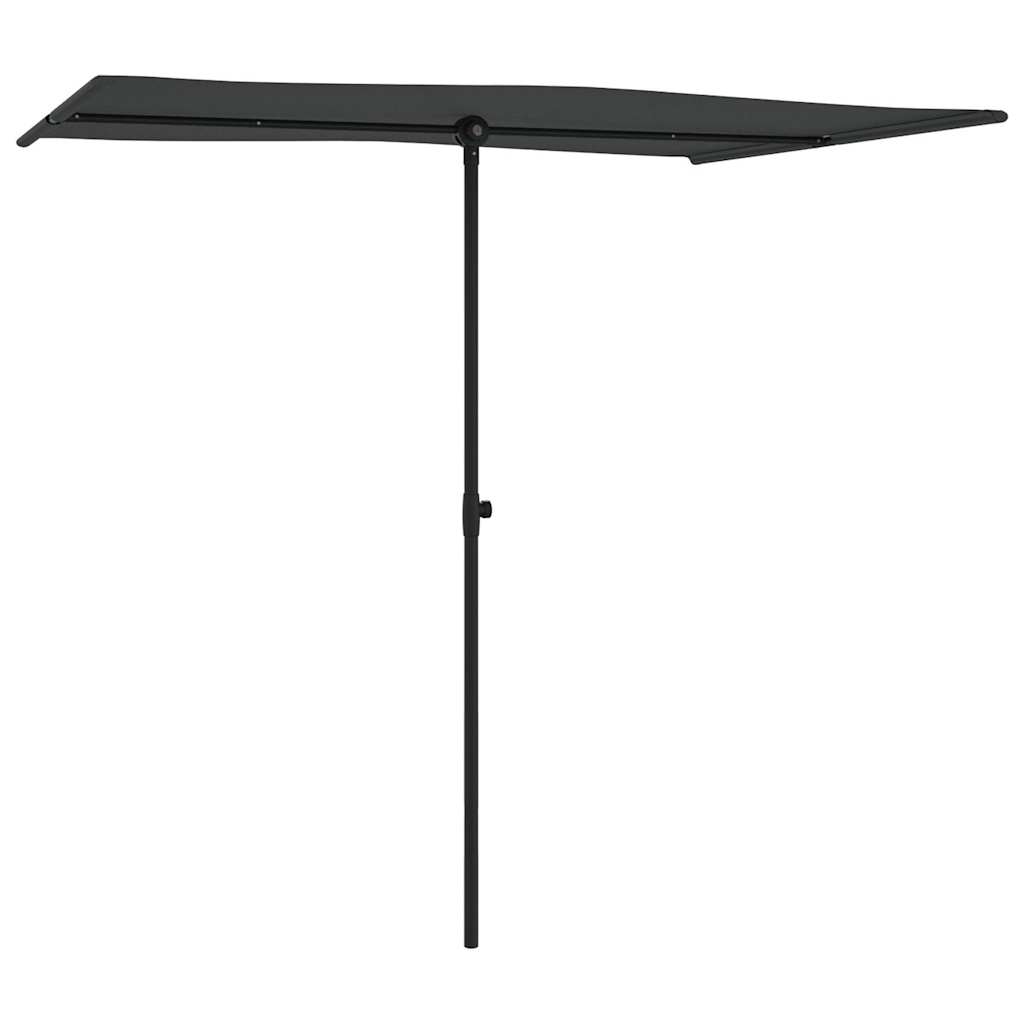 Sodo skėtis nuo saulės su aliuminio stulpu, antracito, 2x1,5m