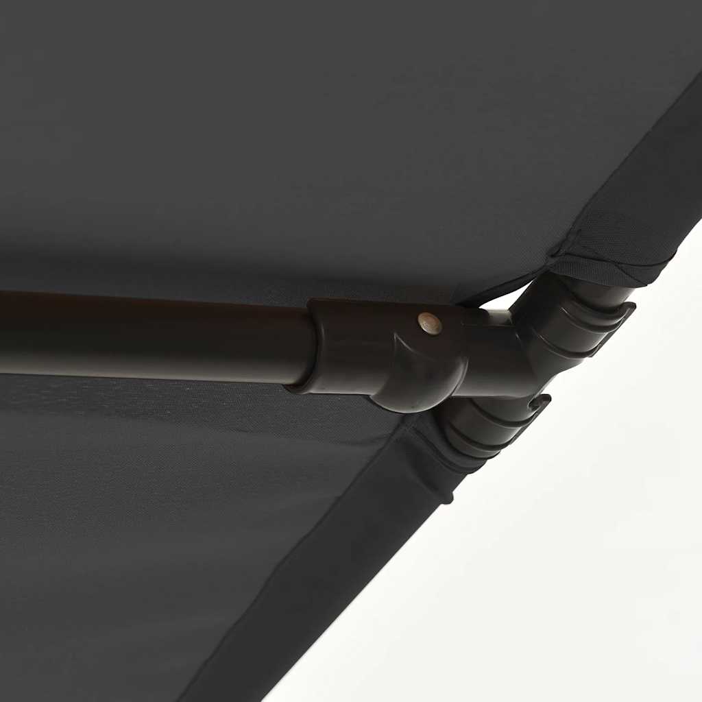 Sodo skėtis nuo saulės su aliuminio stulpu, antracito, 2x1,5m