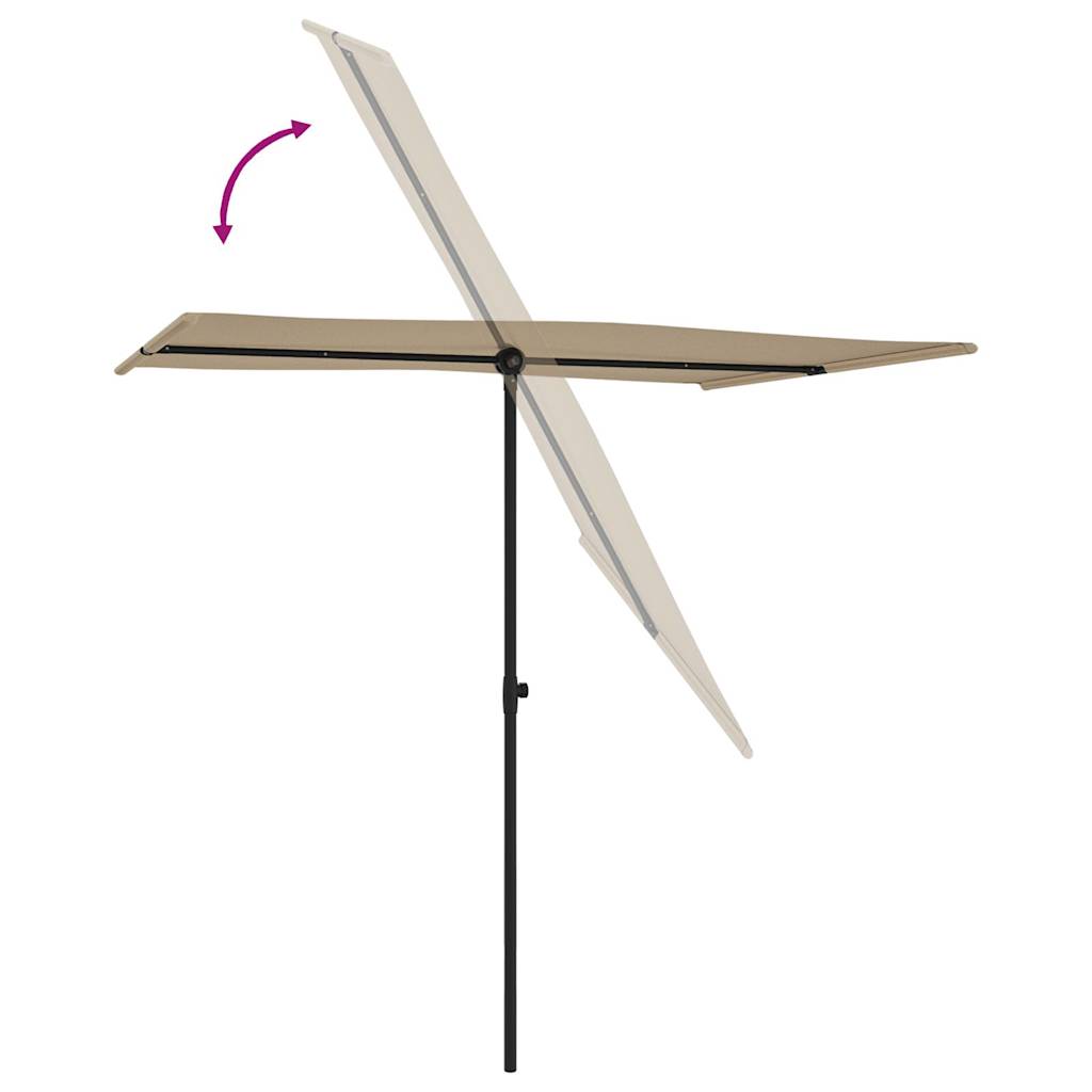 Sodo skėtis nuo saulės su aliuminio stulpu, taupe, 2x1,5m