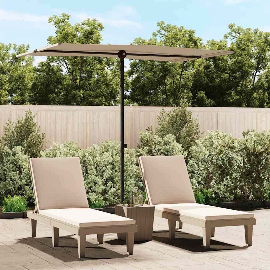 Sodo skėtis nuo saulės su aliuminio stulpu, taupe, 2x1,5m