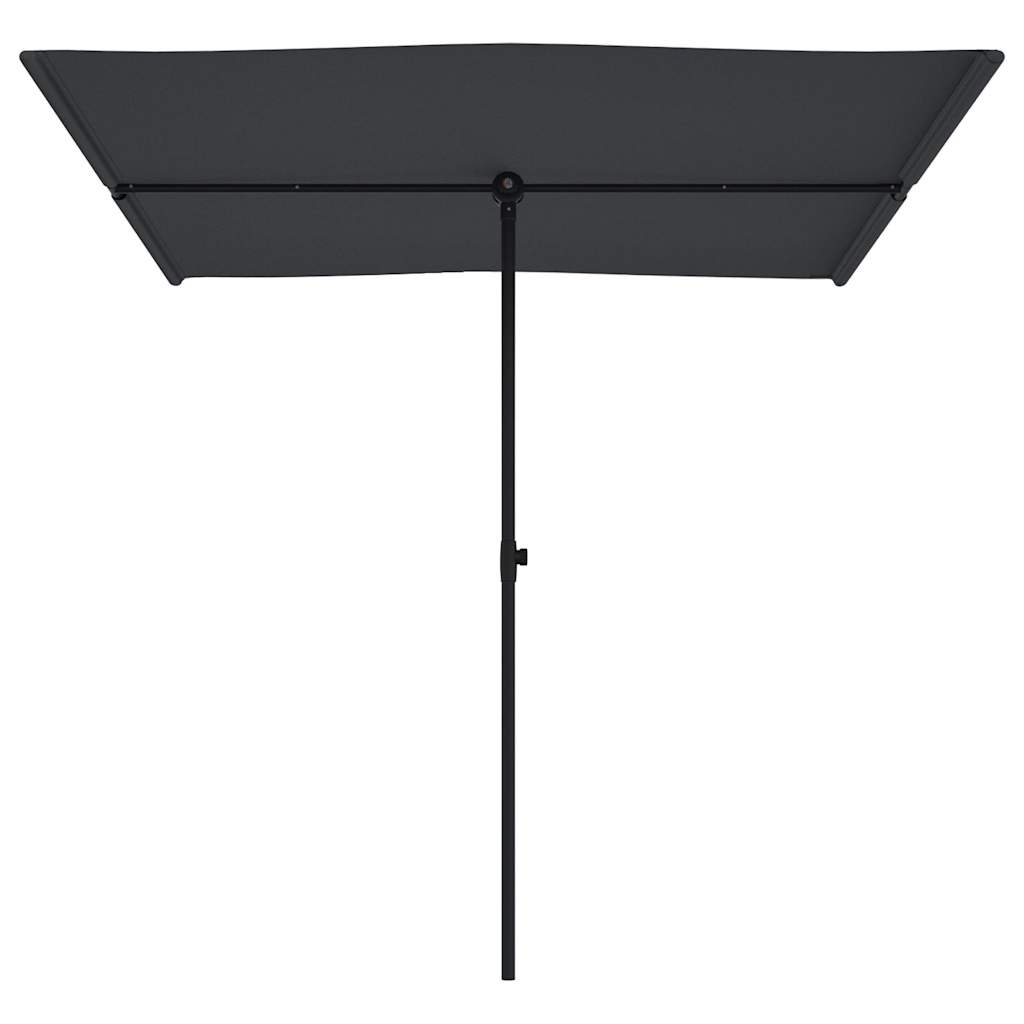Sodo skėtis nuo saulės su aliuminio stulpu, juodas, 2x1,5m