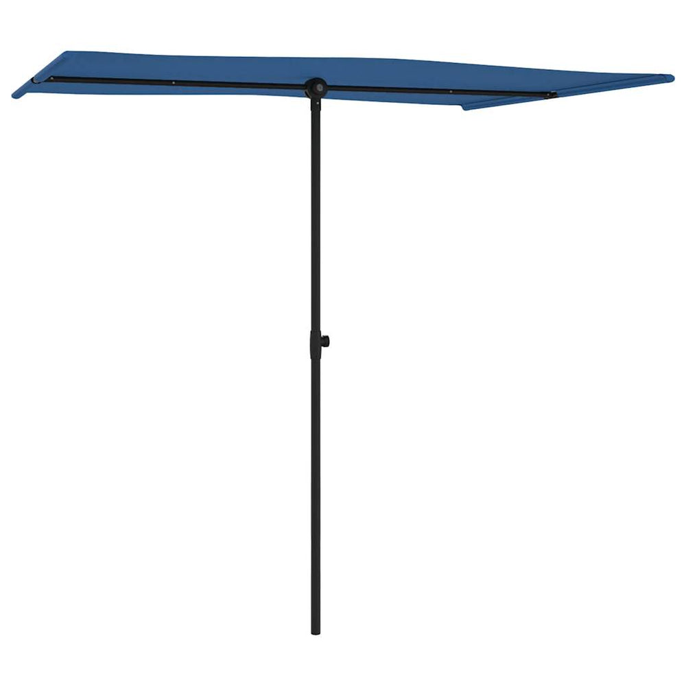 Sodo skėtis nuo saulės su aliuminio stulpu, mėlynas, 2x1,5m