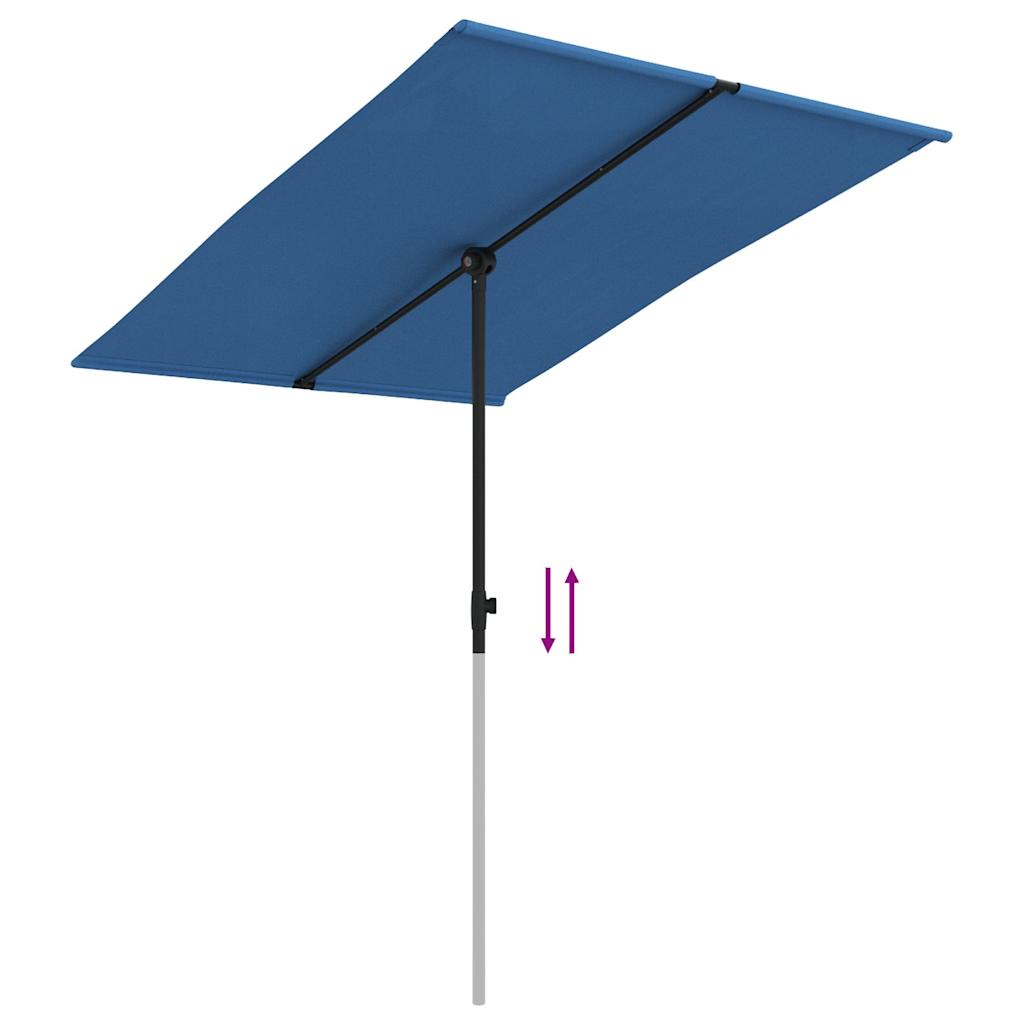 Sodo skėtis nuo saulės su aliuminio stulpu, mėlynas, 2x1,5m