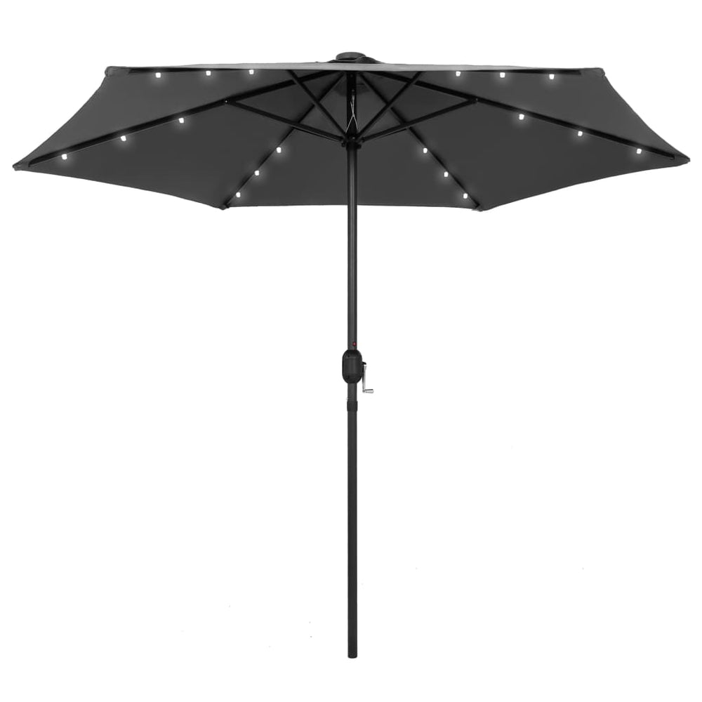 Sodo skėtis su LED ir aliuminio stulpu, antracito, 270cm