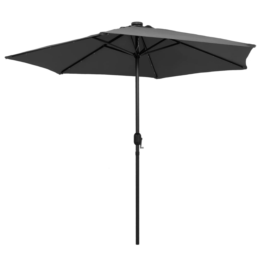 Sodo skėtis su LED ir aliuminio stulpu, antracito, 270cm