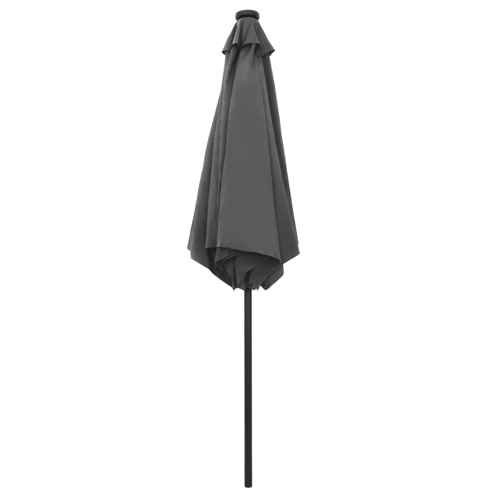 Sodo skėtis su LED ir aliuminio stulpu, antracito, 270cm