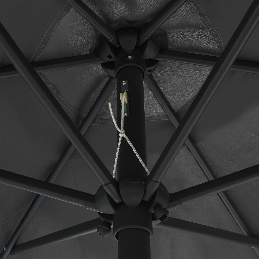 Sodo skėtis su LED ir aliuminio stulpu, antracito, 270cm