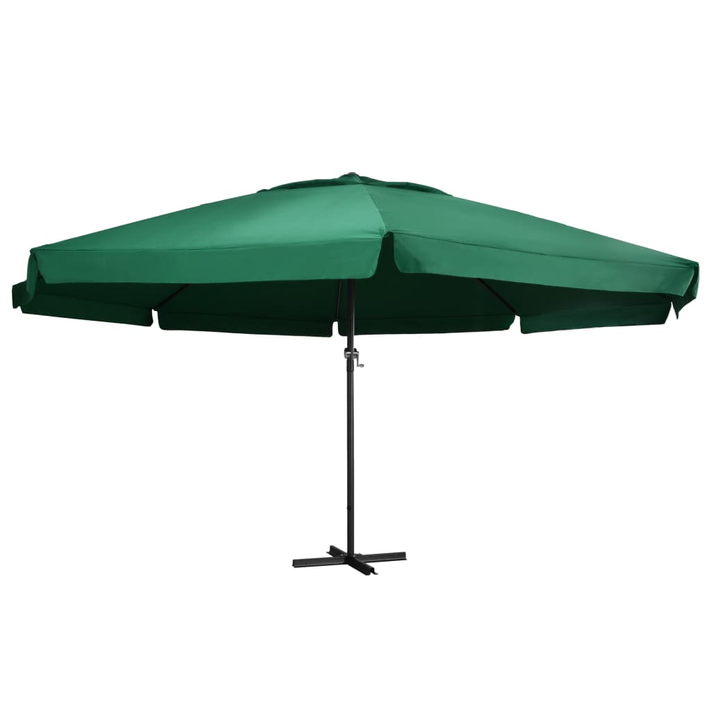 Garden umbrella with aluminium pole, green, 600cm