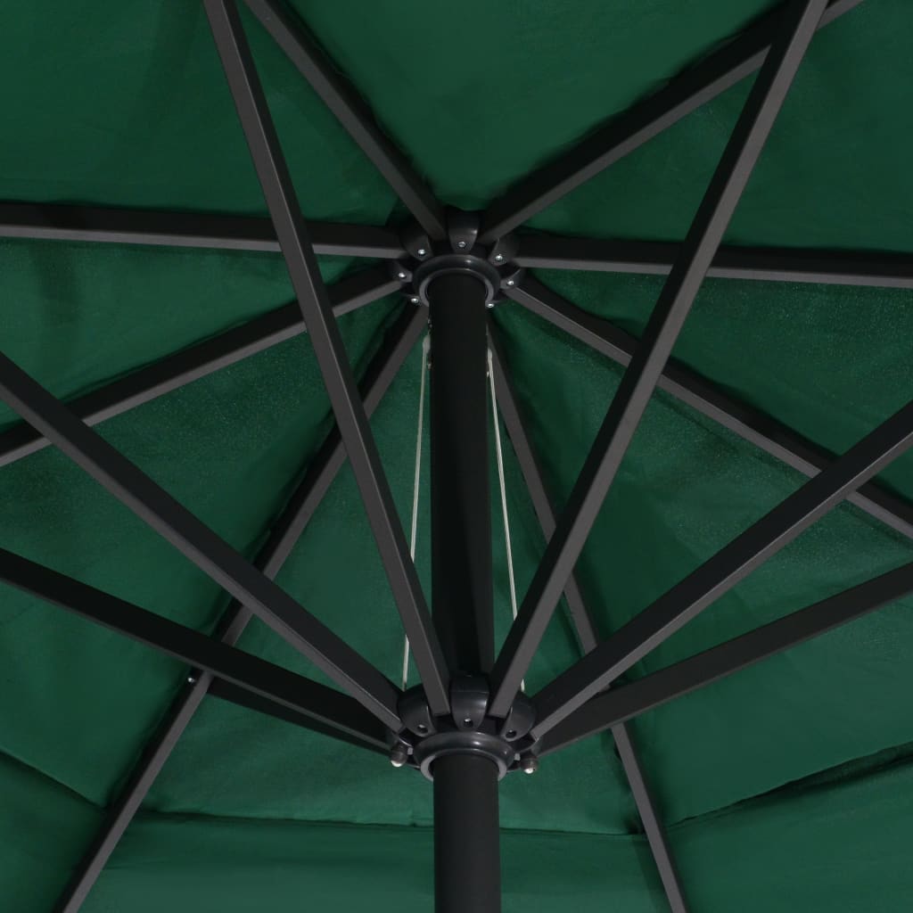 Garden umbrella with aluminium pole, green, 600cm