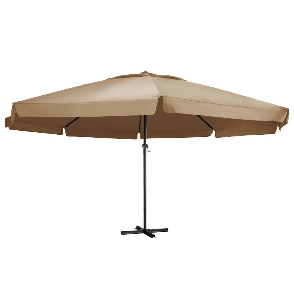 Garden parasol with aluminium pole, taupe, 600cm