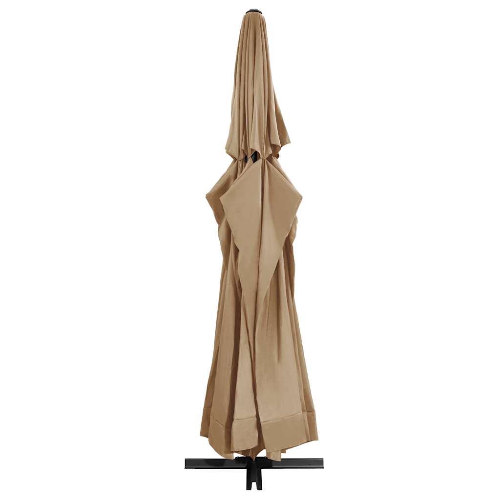 Garden parasol with aluminium pole, taupe, 600cm