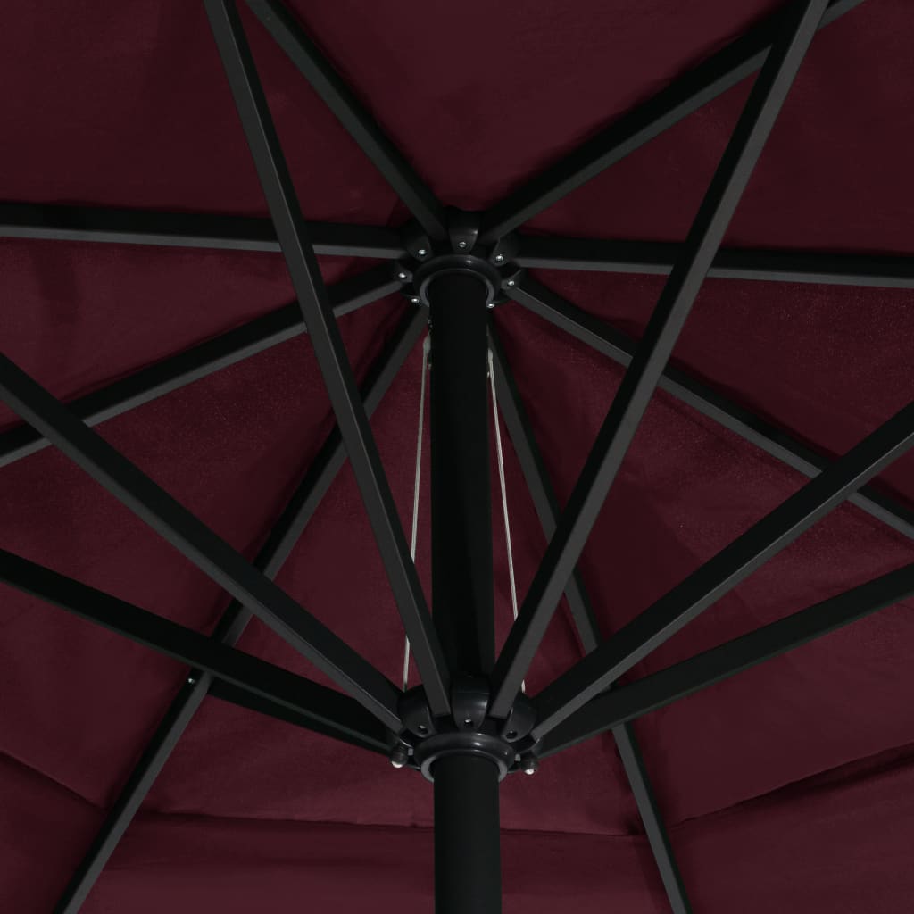 Garden Parasol with Aluminium Pole, Red, 600cm