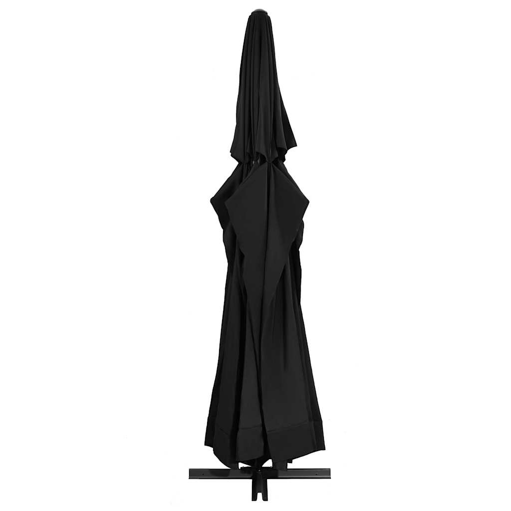Garden Parasol with Aluminum Pole, Black, 600cm