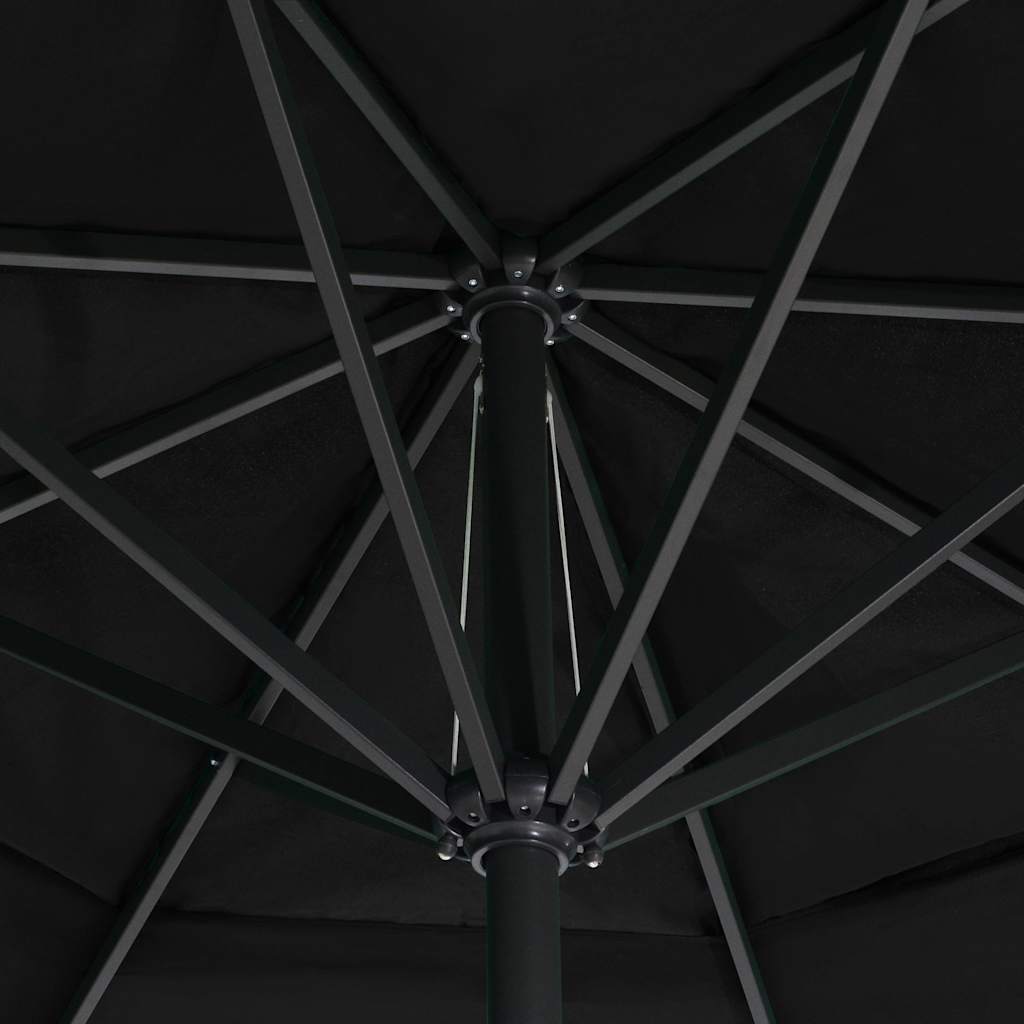 Garden Parasol with Aluminum Pole, Black, 600cm