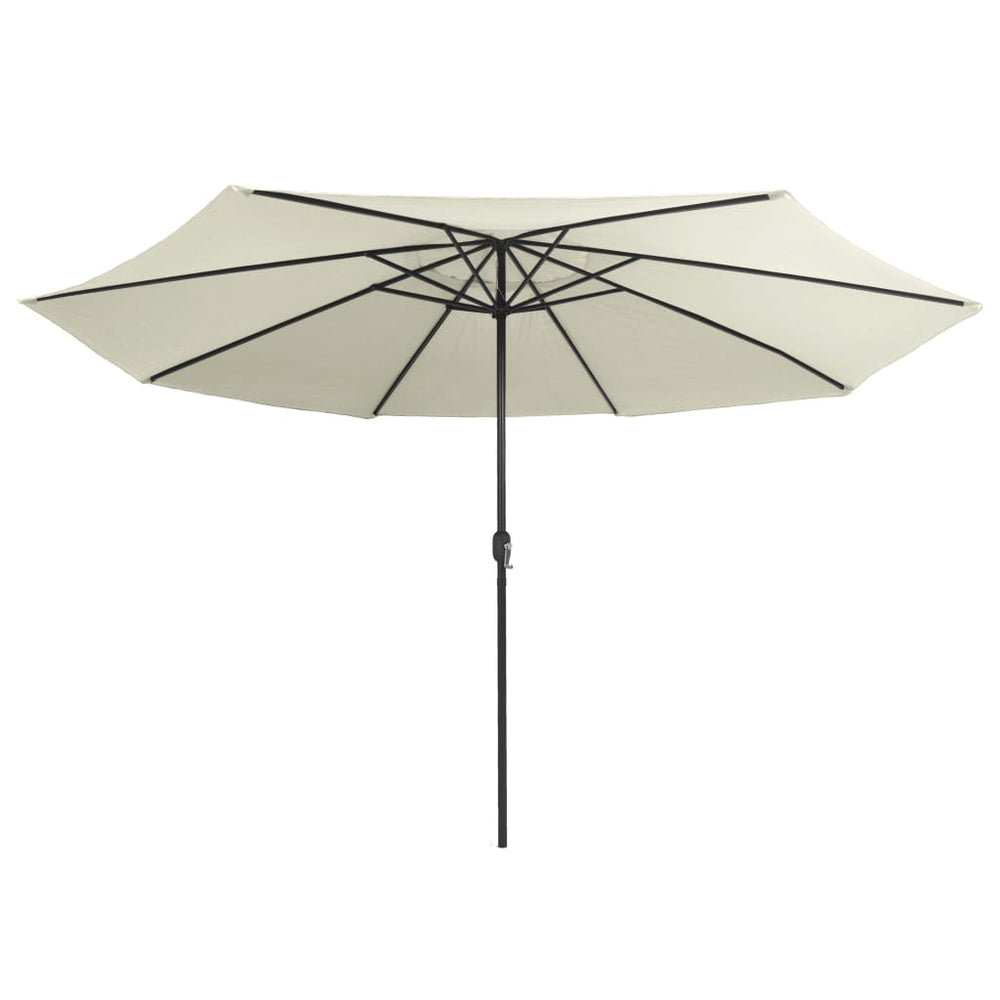 Garden parasol with metal pole, sand, 390cm
