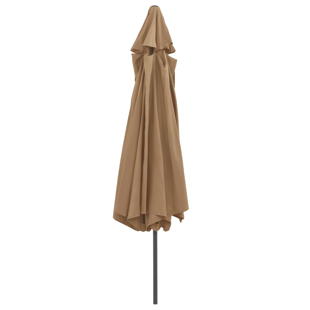 Sodo skėtis nuo saulės su metaliniu stulpu, taupe, 390cm