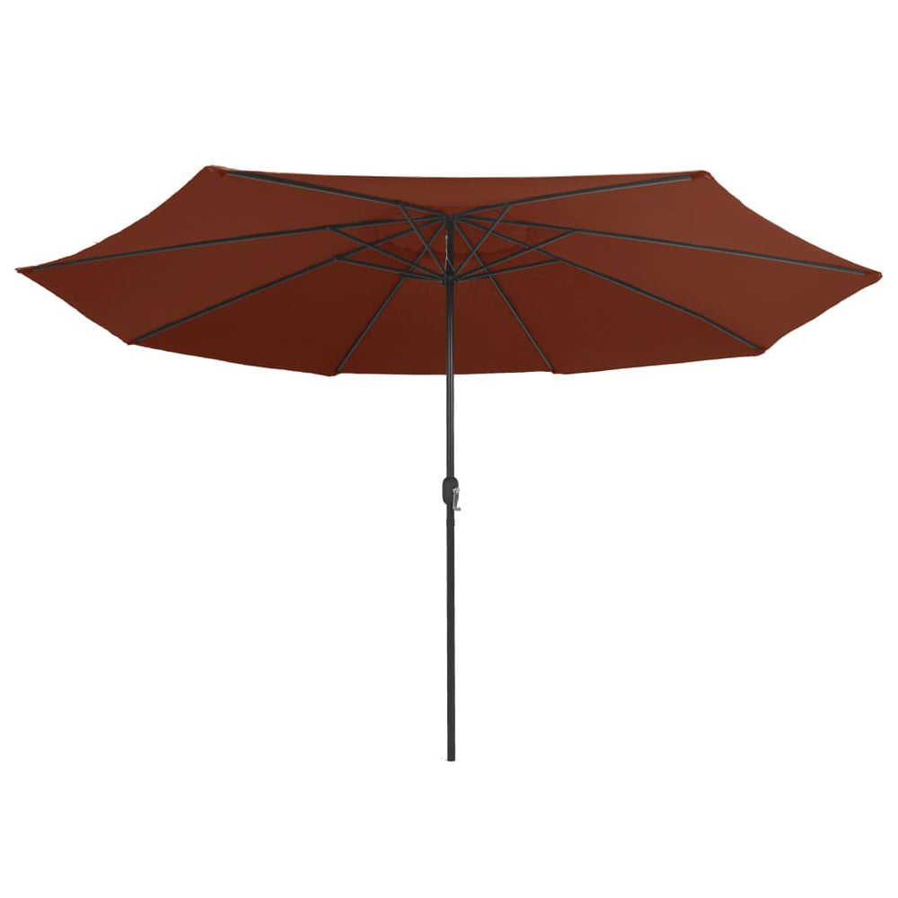 Garden parasol with metal pole, terracotta, 390cm