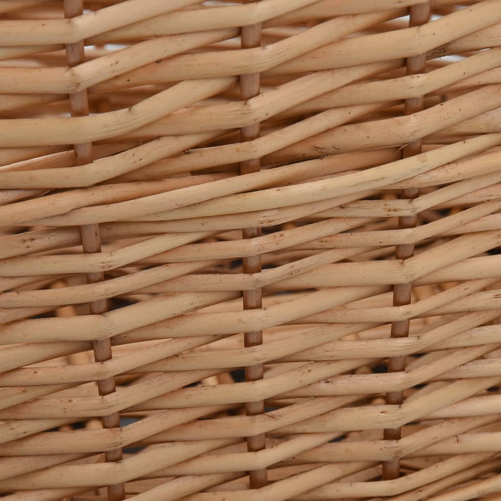Willow log basket with handles, natural, 56x40x28cm
